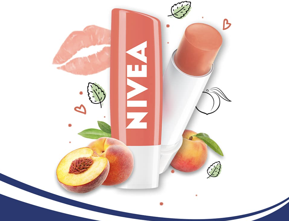 nivea fruity shine peach lip balm, pantone peach fuzz